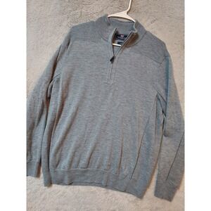 Vineyard Vines Sweater Mens Large 100% Merino Wool Quarter Zip Preppy Comfort L